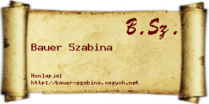 Bauer Szabina névjegykártya