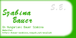 szabina bauer business card